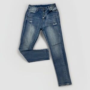 SHEIN Stylish Blue Distressed Jeans
